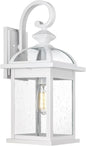 Darkaway Outdoor Lights Fixtures Wall Mount, Large 22inch Outdoor Wall Sconce Lights with Seeded Glass Waterproof Outside Exterior Lights Fixture for House Front Porch Patio （Large, White）