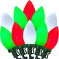 C9 LED Red White and Green Chistmas Lights, 25Ft Vintage Christmas Light 25 LED Red White Green String Lights Xmas Tree Light for Holiday Path Roofline Patio Party Wedding Xmas Decoration