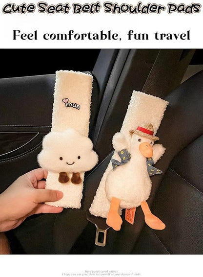 Car Seat Belt Cover Stocking Stuffers Cute Creative Toy Flower Cloud Duck Safety Seatbelt Shoulder Pad Auto Accessory Neck Cushion Protector Seatbelt Shoulder Protector Nice Gift (Sunflower)