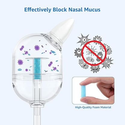 GROWNSY 120 PCS Premium Nasal Aspirator Hygiene Filters for NoseFrida/NozeBot/NeilMed/Molucky/Mr. Pen Nasal Aspirator and Other Similar Nose Sucker