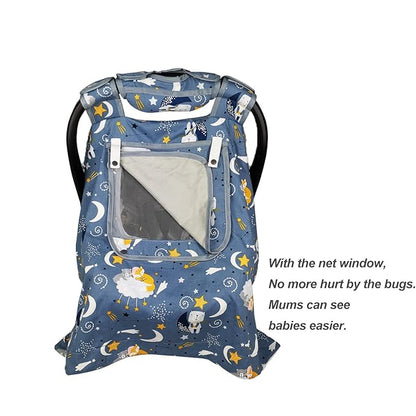 Car Seat Covers for Babies & Newborn Nursing Cover, Multi in 1 Cozy Baby car seat Covers-carseat Canopy, All Seasons Winter Suitable, smart Opening, Sturdy Fasten Loop, Neutral, Cotton & White Minky;