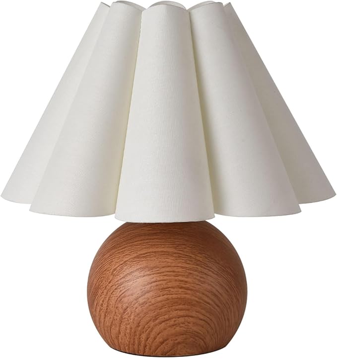 KUNJOULAM Cute Small Table Lamp, Modern Bedside Nightstand Lamp with Beige Lampshade, Metal Base for Bedroom Home Office Decor (Without Buld