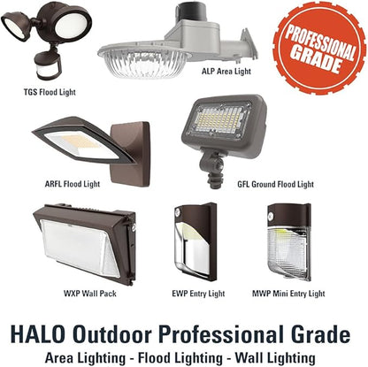 HALO 100- Watt Equivalent, Integrated LED, Bronze, Dusk to Dawn Wall Pack Light, Field Selectable CCTs up to 5000K