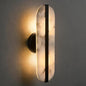 15.7" Natural Alabaster Wall Sconces Marble Wall Sconces Black Bathroom Vanity Wall Light Fixtures Modern Oval Stone Wall Lamp for Bedroom Living Room Hallway Restaurant