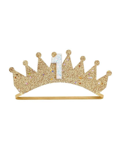 Baby Birthday Hair Clips Pin Birthday Girls Hairclips Cake Crown Girls Hairpin JBC34 (Gold Crown-1)