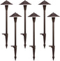 Landscape Path Lights 6 Pack, Low Voltage Pathway Lights Compatible with Transformer, 3CCT Adjustable LED, Premium 12V 24V DC ORB Landscape Path Lighting for Outdoor Yard Garden Walkway, Cone Hat