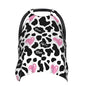 Personalized Cow Print Baby Infant Car Seats Canopy for Babies with Name, Custom Love Heart Lightweight Covers for Baby Boys Girls, Minky Nursing Breastfeeding Stroller Canopies for Newborn