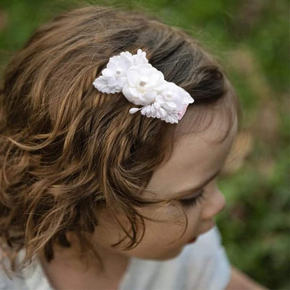 Flower Hair Clips Set for Baby Girl Lightweight Floral Hair Bow Accessories with Boutique Fully Lined Alligator Clip for Toddler Teens Gifts (AF)