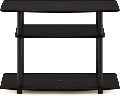 Furinno Turn-N-Tube No Tools 3-Tier Entertainment Center TV Stand for TV up to 32 Inch, Plastic Round Tubes, Espresso/black