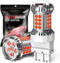 Torchbeam Newly Upgraded 3157 Red LED Bulb, LED Brake Tail Light Bulbs, 600% Brighter 3056 3057 4057 4157 3457 Brake Stop High Mount Stop Tail Taillights with HD Lens for Cars, Non-polarity, 2 Pack