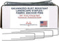 Pinnacle Mercantile USA Made 200 Pack Garden Landscape Staples Weed Barrier Fabric Stakes Galvanized 6 inch Pins Anti Rust Sod Staple 11 Gauge Steel
