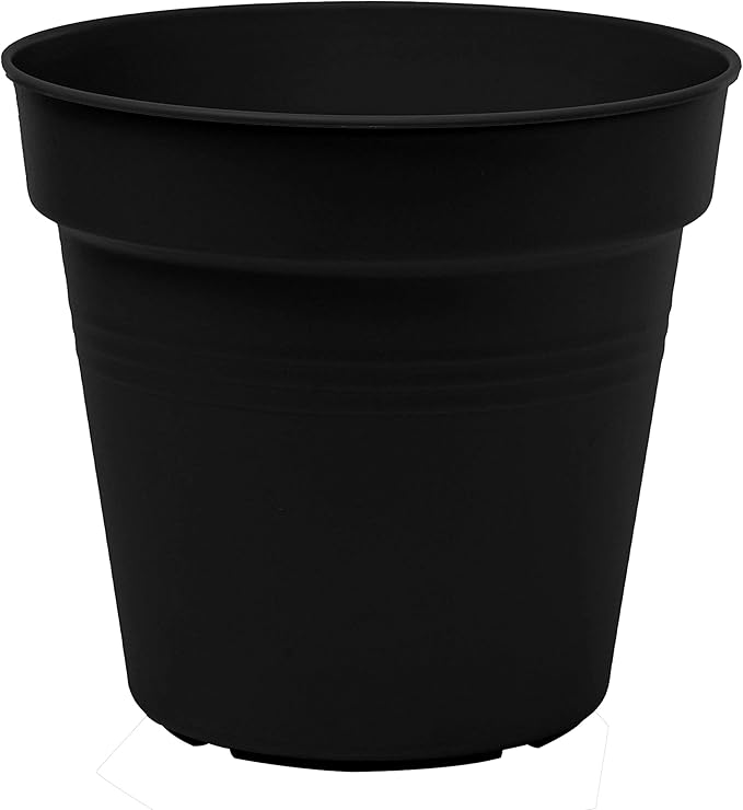 Mintra Home Garden Pots 4pk - Flowers, Herbs, Plants, Indoor, Outdoor, Colorful, Wholesale, Bulk (Black, 19cm Diameter (7.5in))