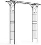 Giantex Garden Arbor Wedding Arch for Ceremony Party, Metal Trellis Archway for Climbing Plants Rose Grape Vines, Steel Frame Pergola Decoration for Backyard Patio Lawn Pathway, Easy to Assemble