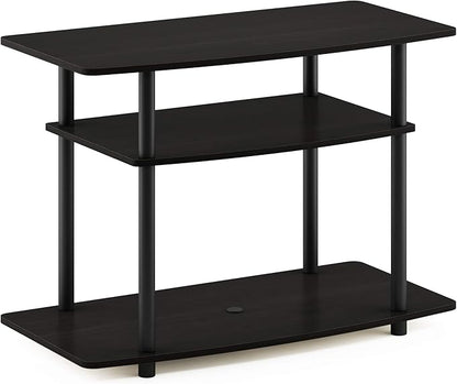 Furinno Turn-N-Tube No Tools 3-Tier Entertainment Center TV Stand for TV up to 32 Inch, Plastic Round Tubes, Espresso/black