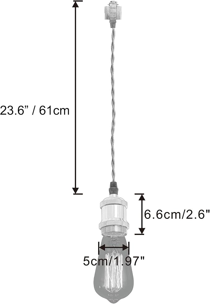 Kiven H-Type Wire Track LightPendants, 23.6 Inch Cord Length Black Weave Rope, Restaurant DecorativePendant Light Industrial Pendant Lamp 3 Pack,Bulb Not Included（Rose Gold）