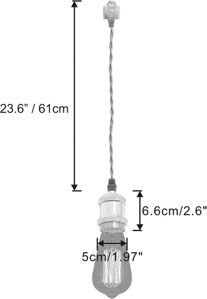 Kiven H-Type Wire Track LightPendants, 23.6 Inch Cord Length Black Weave Rope, Restaurant DecorativePendant Light Industrial Pendant Lamp 3 Pack,Bulb Not Included（Rose Gold）