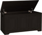 DINZI LVJ Storage Chest, 39.4” Wooden Toy Box with 2 Safety Hinges, Entryway Shoe Bench with Flip-Top, Sturdy Large Storage Trunk for Living Room, Bedroom, Playroom, Easy Assembly, Espresso