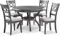 New Classic Furniture Cori 5-Piece Round Dining Set with 1 Table and 4 Chairs, Gray