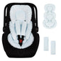 GFU Infant Car Seat Insert Head and Body Support, Reversible Newborn Insert for Carseat with Strap Pads, Soft Stroller Cushion Pillow Insert for Boys and Girls, Fits for Stroller, Swing, Lightblue