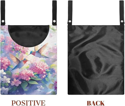 Hummingbird and Flower Clothes Pin Hanging Bag