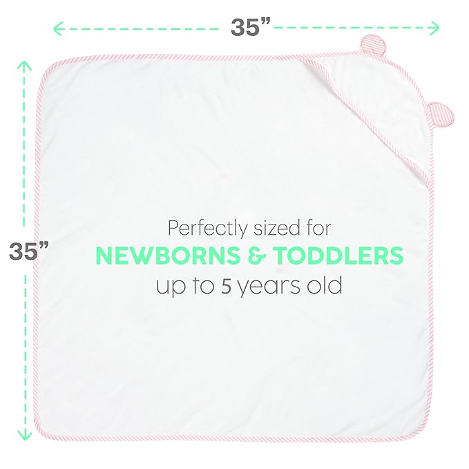 San Francisco Baby Towels for Newborn - Hooded Baby Bath Towels for Boys and Girls, Kids Bath Towels with Hood, Pink