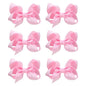 6 PCS Hair Accessories: 3" Grosgrain Ribbon Alligator Clips for Toddler Girls & Kids (Pink)
