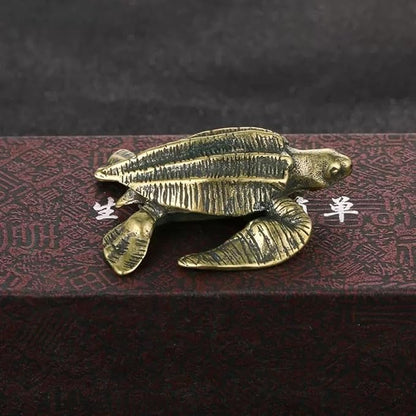 3Pcs Brass Turtle Statue Figurine Decor, Retro Mini Copper Snail Statue Home Decoration for Living Room and Desk, Outdoor Pond Garden Lawn Decor Landscaping,Landscape Animal Statue