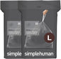 simplehuman Code L 40 Count, Genuine Custom Fit Liners, Drawstring Trash Bags