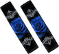 Biyejit Blue Rose Print 2Pcs Car Seat Belt Cover Shoulder Seatbelt Pads Cover, Safety Belt Strap Shoulder Pad for Adults and Children