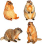 4PCS Groundhog Figurine Groundhog Sculpture Groundhog Model Animal Model Home Decoration Outdoor Garden Statue