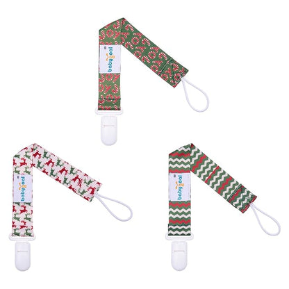 babygoal Christmas Pacifier Clips, 6 Pack Binky Paci Holder and Leash Fits for Most Pacifier, Binkies and Xmas Gift