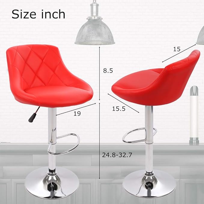 Bar Stools Barstools Swivel Stool Set of 2 Height Adjustable Bar Chairs with Back PU Leather Swivel Bar Stool Kitchen Counter Stools Dining Chairs