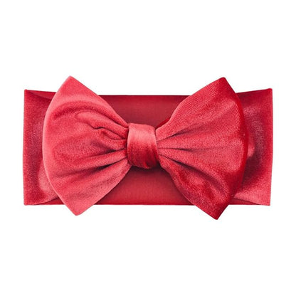 Baby Girl's 7'' Soft Big Bowknot Velvet Headband Toddler Hairband for Photography Travel Party Festivals (Watermelon, One Size)