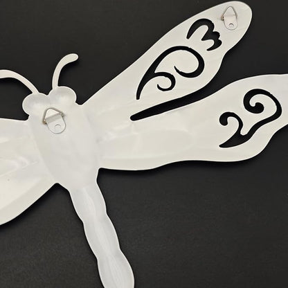 Metal Dragonfly Wall Decor, 4 Pack 14inch Metal Dragonfly Wall Hanging Sculpture Decor for Outdoor, Yard Patio Fence Garden Outside Decorations