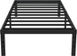 Twin Bed Frame No Box Spring Needed, 14 Inch Heavy Duty Metal Platform Bed Frame Twin Size with Storage, 2500lbs Steel Slats Support, Easy Assembly, Black