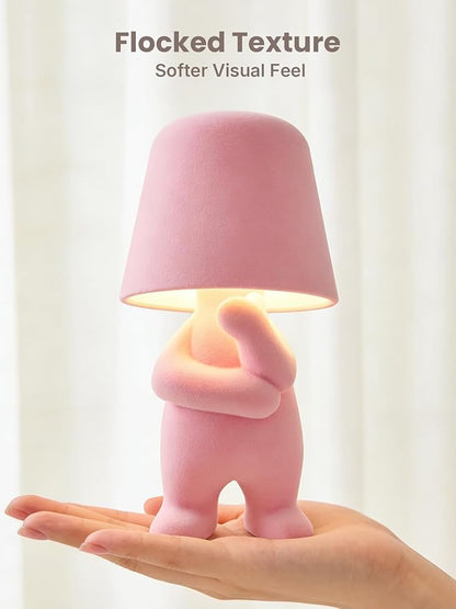 Modern Table Lamp for Youth: Rechargeable Cute Light for Kids Child Teen - Gift for Birthday Christmas Halloween Easter (Pink)