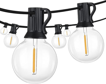 Mlambert 150Ft(3x50Ft) Outdoor String Lights, G40 Globe Patio Lights with 75+6 Dimmable Shatterproof LED Hanging Bulbs for Backyard Party-Black Wire