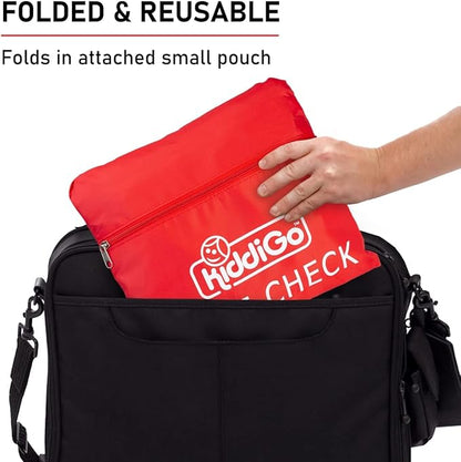 KiddiGo Car Seat Travel Bag for Airplane, Red, 33” H x 18” W x 18” D, Fits Most Standard Convertible, Booster & Infant Car Seats, Gate Check Universal Size Car Seat Cover, Easy Carry Design