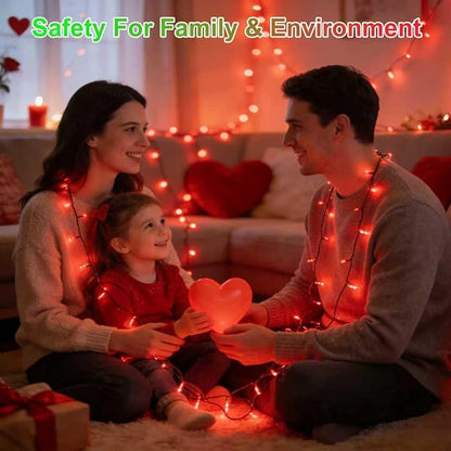350LED 90FT Valentine Lights Indoor Outdoor, 12 Modes Red Valentines Day Decorations with Timer Dimmable, Waterproof Green Wire Christmas Lights for Tree Xmas Patio Fence Balcony Garden Party