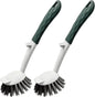 Dish Brush, 2 Pack with Comfortable Handle, with Built-in Scraper, Scrub Brush