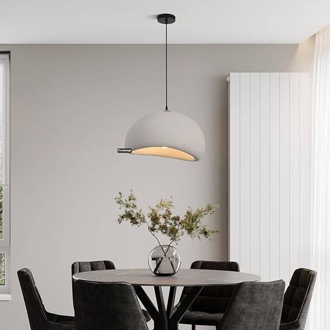 19.7in Wabi Sabi Pendant Light, Kitchen Island Lighting Fixture Ceiling Mount Japanese Lamp Japandi Chandelier for Dining Living Room Hallway Bedroom Restaurant Hanging Lamp, Grey 1 Pack