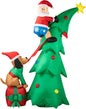 Hioasis 7 FT Christmas Inflatable Decorations - Outdoor Inflatables with Santa Claus Christmas Tree and Dog- Party Decoration for Indoor&Outdoor Courtyards Suitable for Christmas/Party/Yard