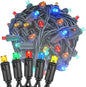 Novelty Lights 25ft Christmas String Lights, 50 Multicolor LED Bulbs on Black Wire, 6" Spacing, Connectable Indoor Outdoor Commercial Grade Lighting for Holidays Patio Weddings