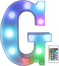 Pooqla Colorful LED Marquee Letter Lights with Remote – Light Up Marquee Signs – Party Bar Letters with Lights Decorations for The Home - Multicolor G