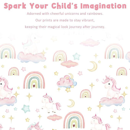 Kids Seat Belt Cover Pads, Soft Seat Belt Adjuster for Kids, Pea Pod Children Universal Shoulder & Belly Protective Padding, Breathable Car Seat Strap Cushion Covers for Boys Girls (Unicorn)