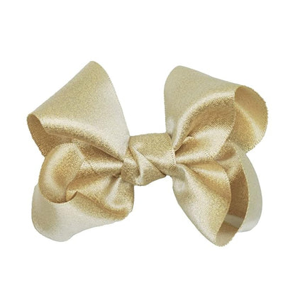 3 Inch Baby Girl Hair Bows Clips Hairpin Headwear Little Teen Toddler Girls Kids Teens Toddlers Hair Accessories - Set of 2 (Light Gold)