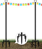Queension 10FT Plug Floor String Light Poles for Outdoor String Lights for Garden, Backyard, Patio Lighting Stand for Parties, Bistro & Weddings, 2 Pack