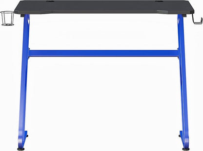 Flash Furniture Fisher Gaming Desk - Blue Ergonomic Computer Desk - 51.5" Gamers Table with Cup Holder and Headphone Hook