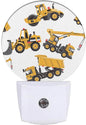 EKOBLA Construction Truck Plug-in Night Light, Excavator & Bulldozer Cartoon LED Nightlight for Teen Boys Bedroom, 0.5W Sleep Friendly