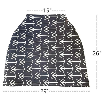 Nursing Cover for Babies Versatile Baby Car Seat Cover for Newborn Grey with White Arrow